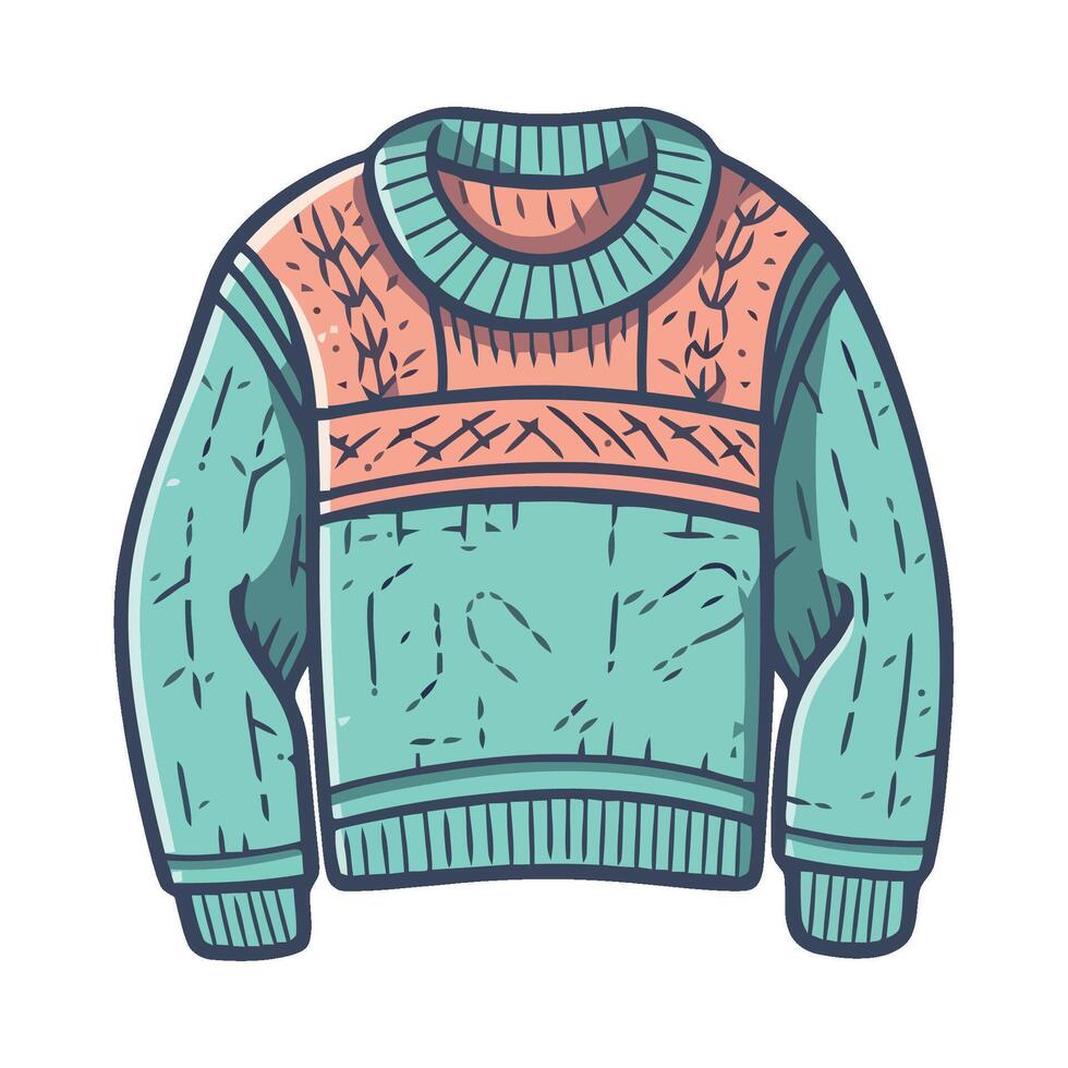Sweater with knitted design illustration vector