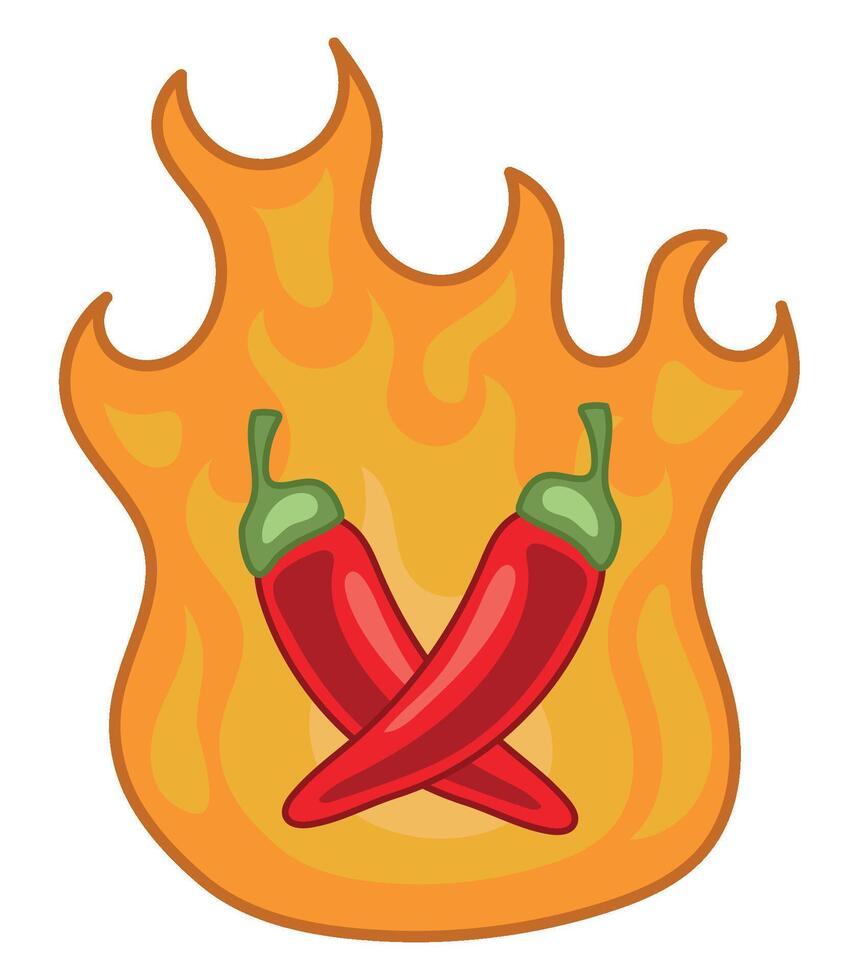 Hot chili peppers icon illustration vector