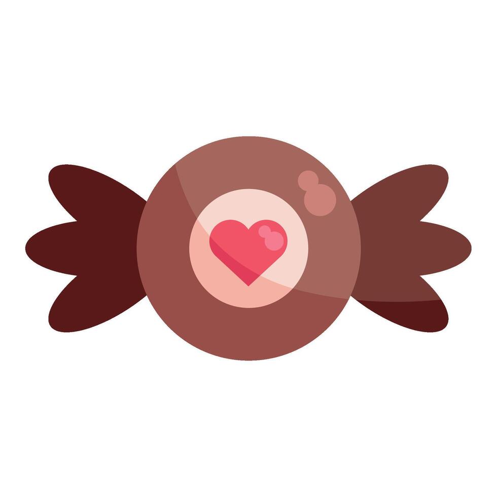 A heart shaped candy with wings on it vector