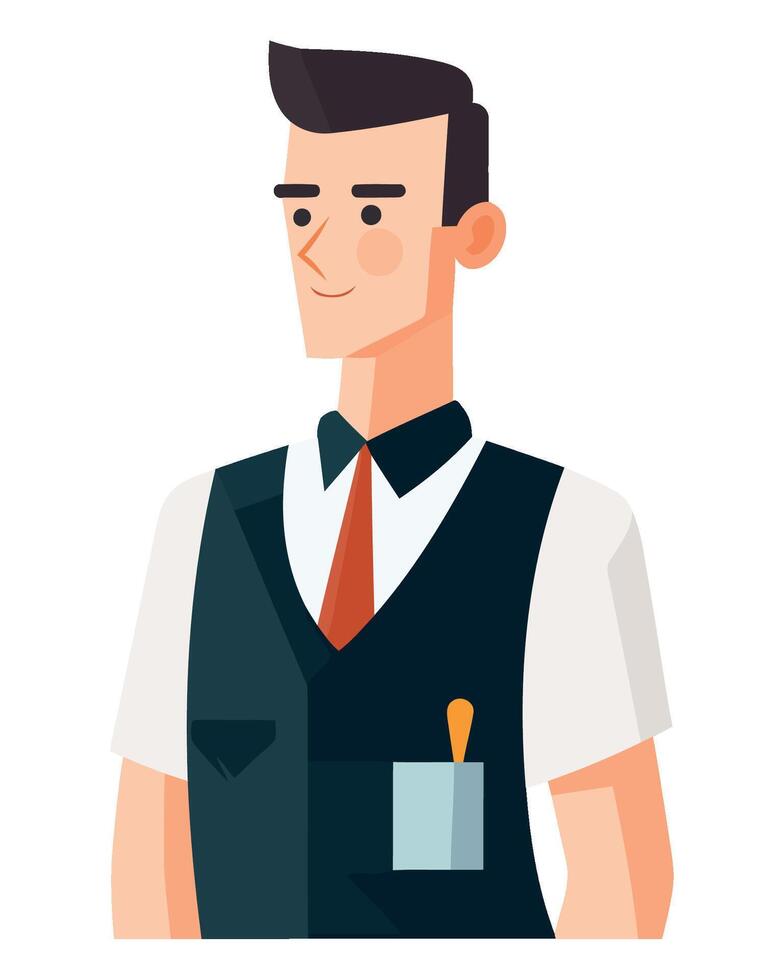 A cartoon man in a vest and tie vector