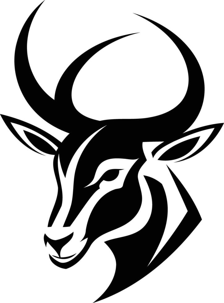 Black and white stylized bull head illustration vector