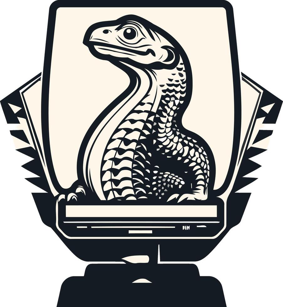 Lizard in a Computer Screen vector