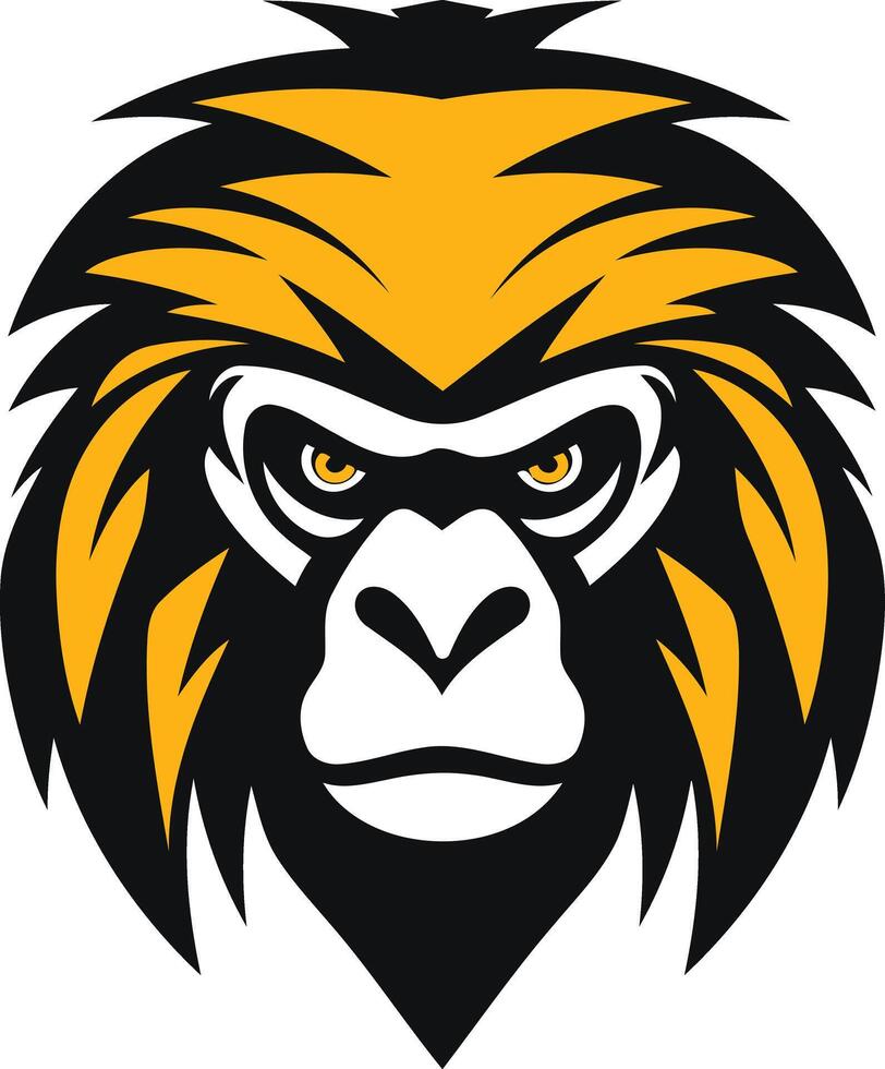 Angry Black and Yellow Monkey Mascot vector
