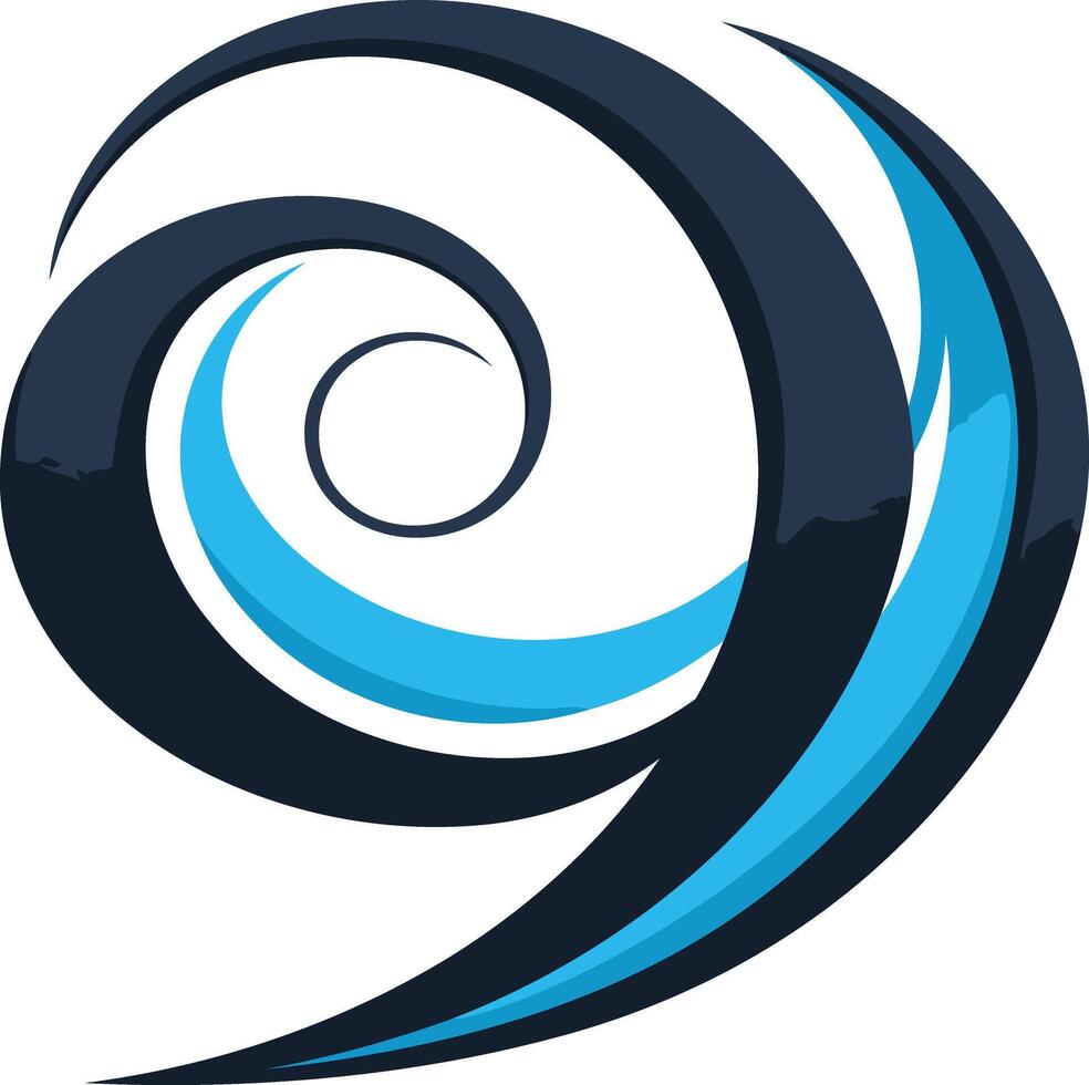 Abstract Swirling Design in Blue and Black vector