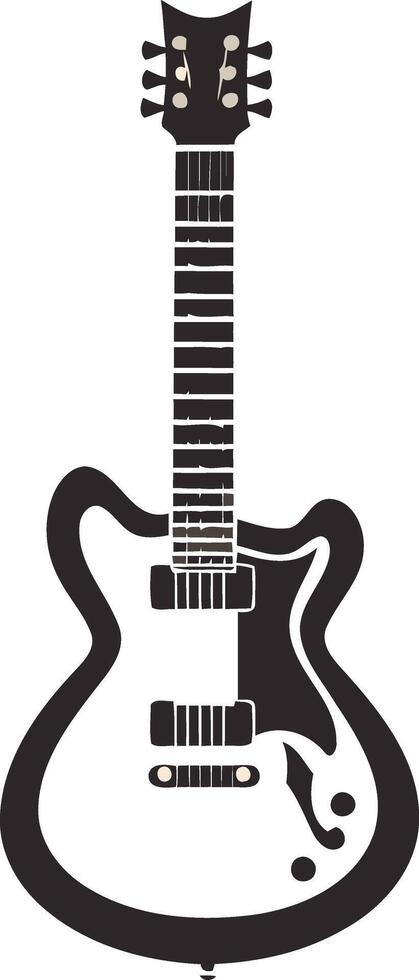 Black and White Silhouette of an Electric Guitar vector