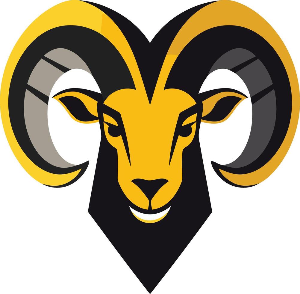 Black and Yellow Ram Mascot vector