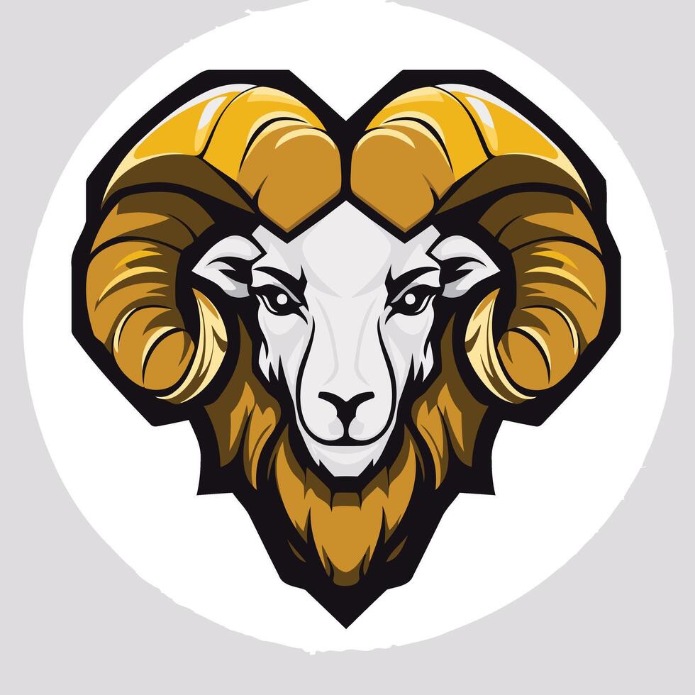 Mascot Ram with Golden Horns vector