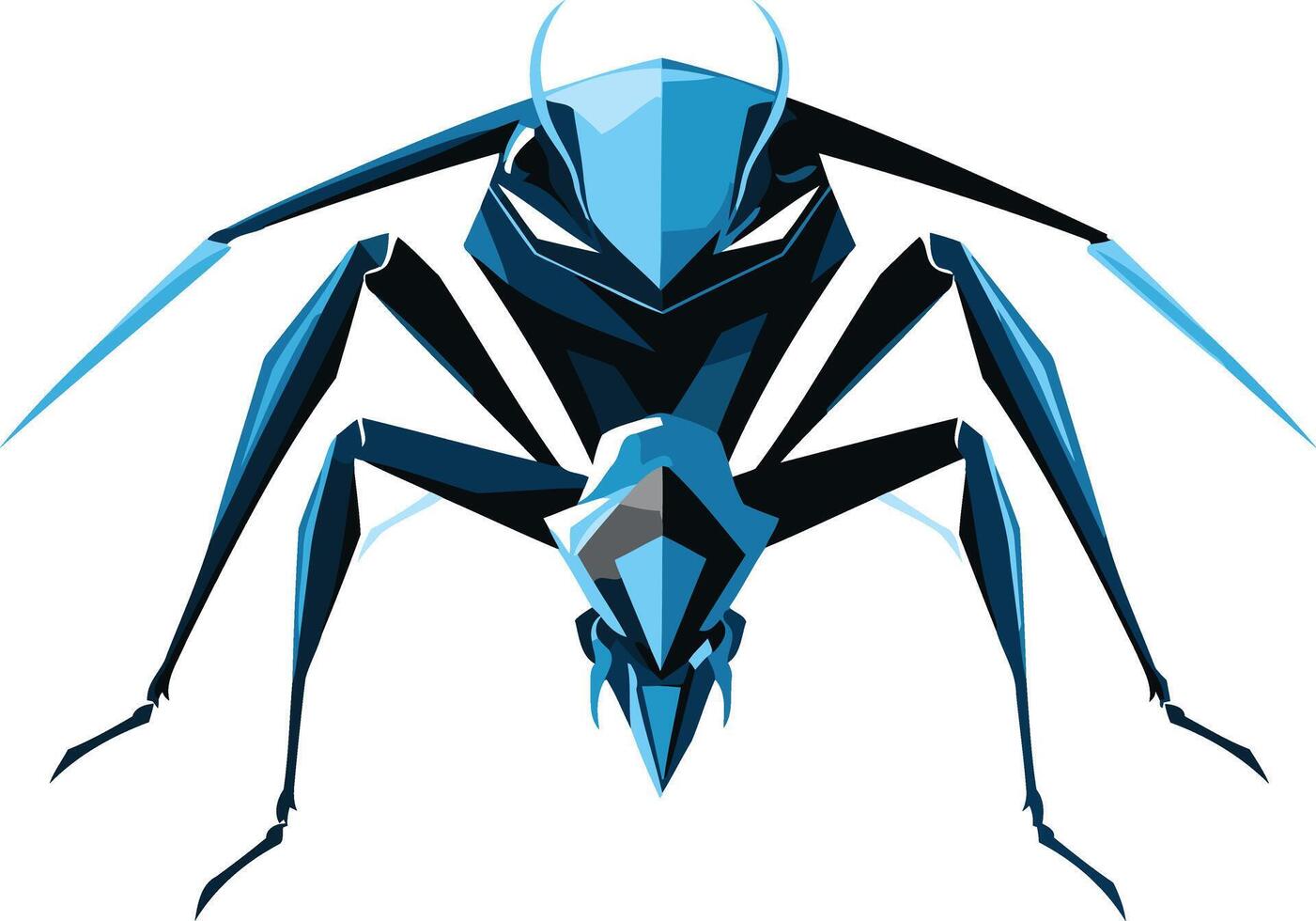 Abstract blue and black ant illustration vector