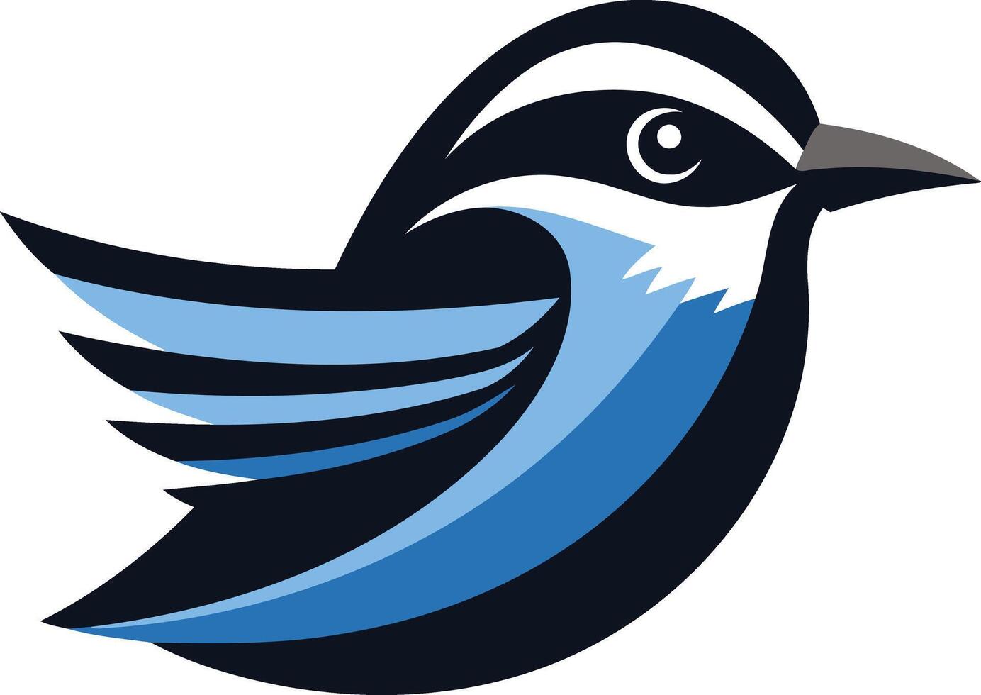 A bold and stylized bird logo, perfect for branding a tech company, social media platform, or environmental organization vector