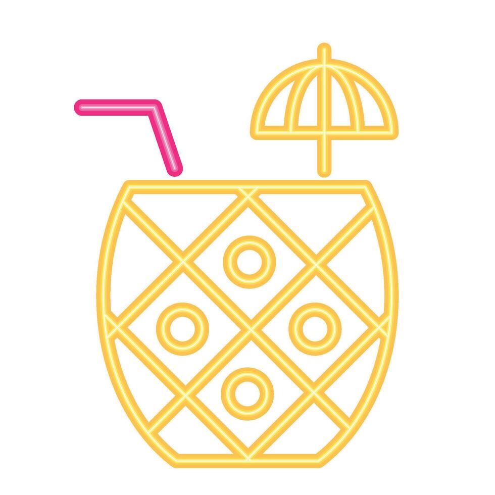 A cocktail with a straw and umbrella vector