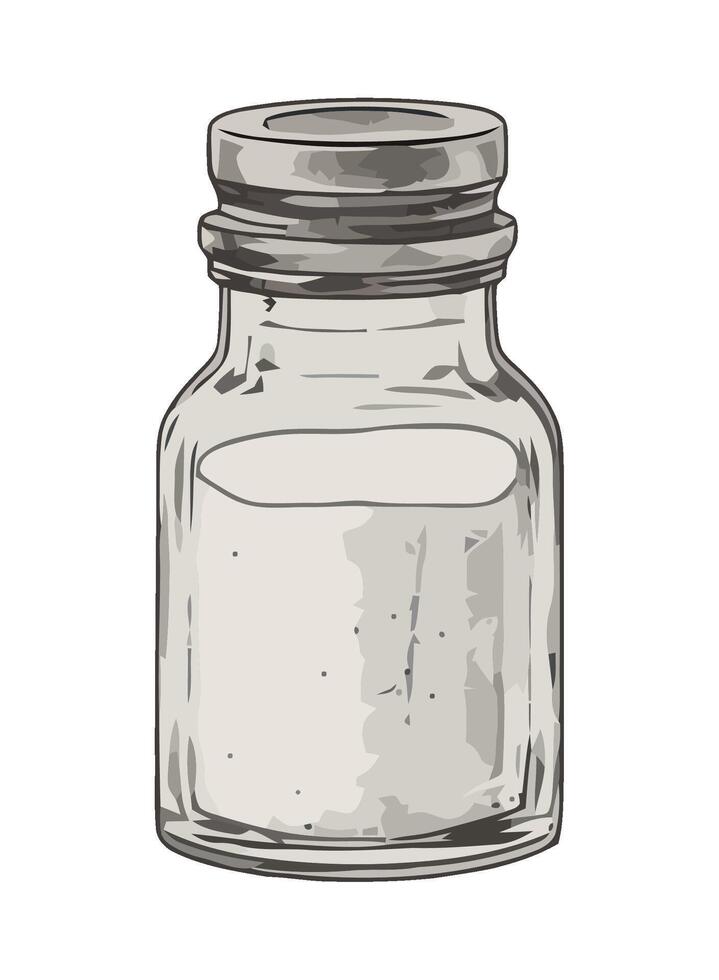 A jar of salt on a white background vector