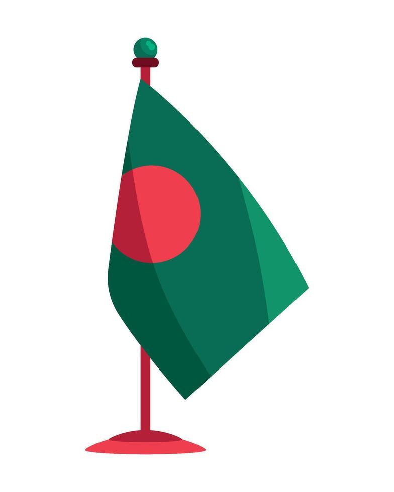 Bangladesh flag on a flag pole illustration vector