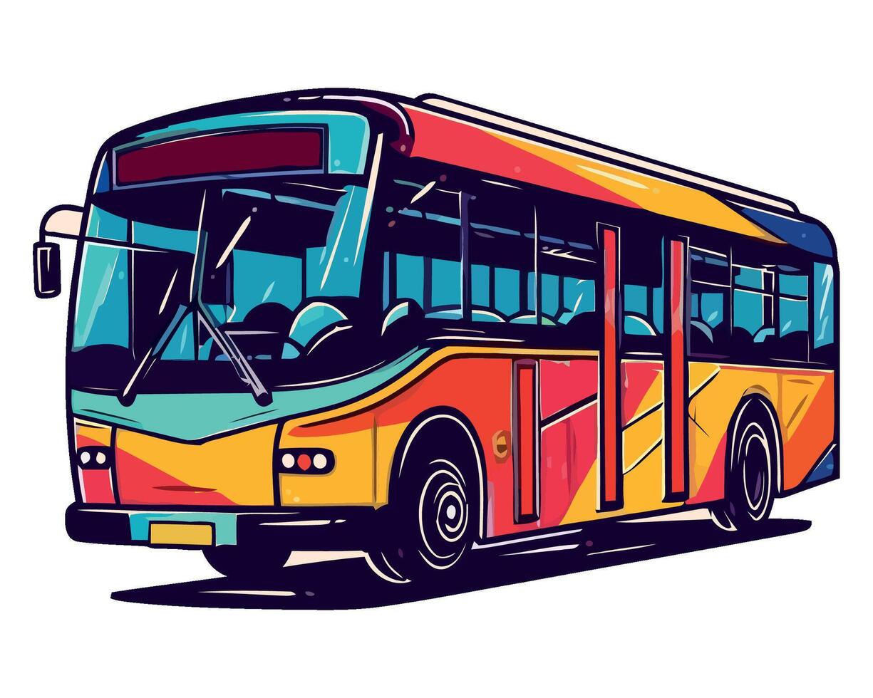 Colorful bus on white background illustration vector