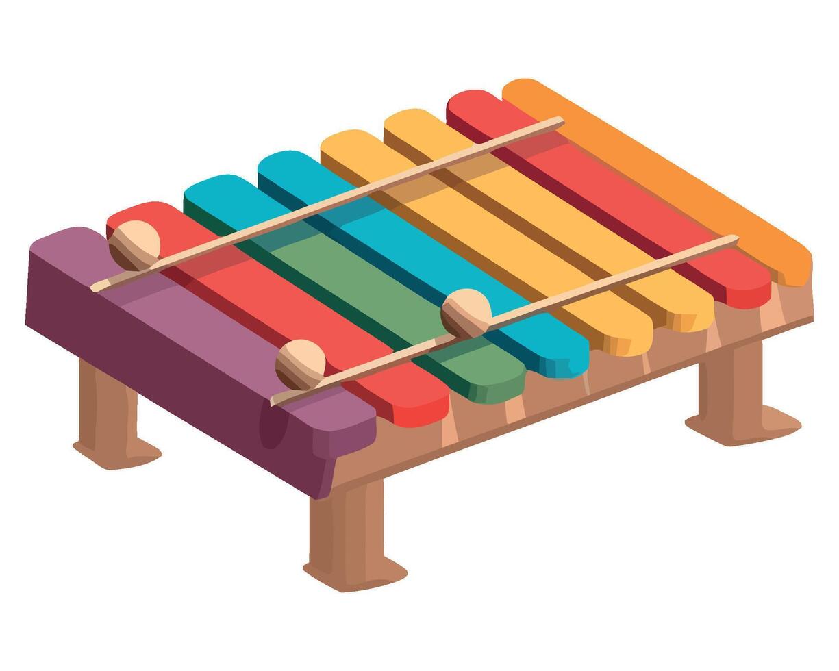 Colorful xylophone on a white background vector