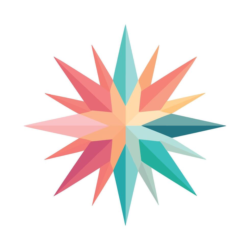 A colorful starburst logo with a white background vector