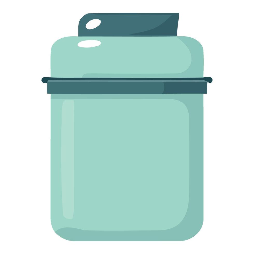 A green canister with a lid on it vector