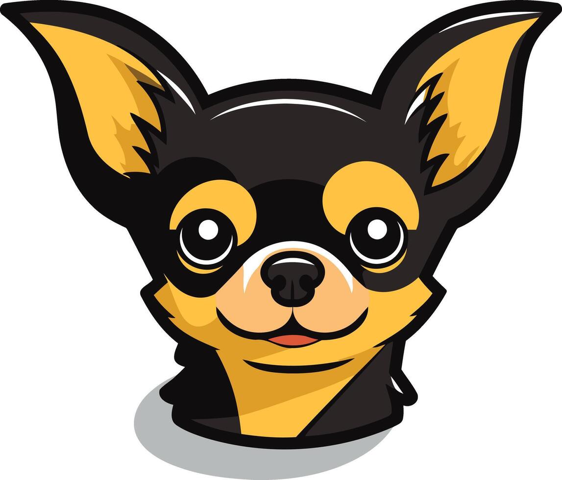 Cute cartoon chihuahua with big eyes and a friendly smile vector