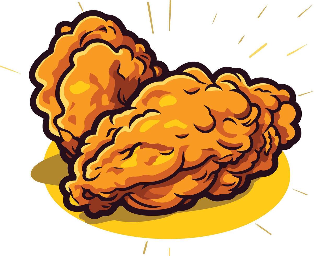 Crispy Fried Chicken Wings vector