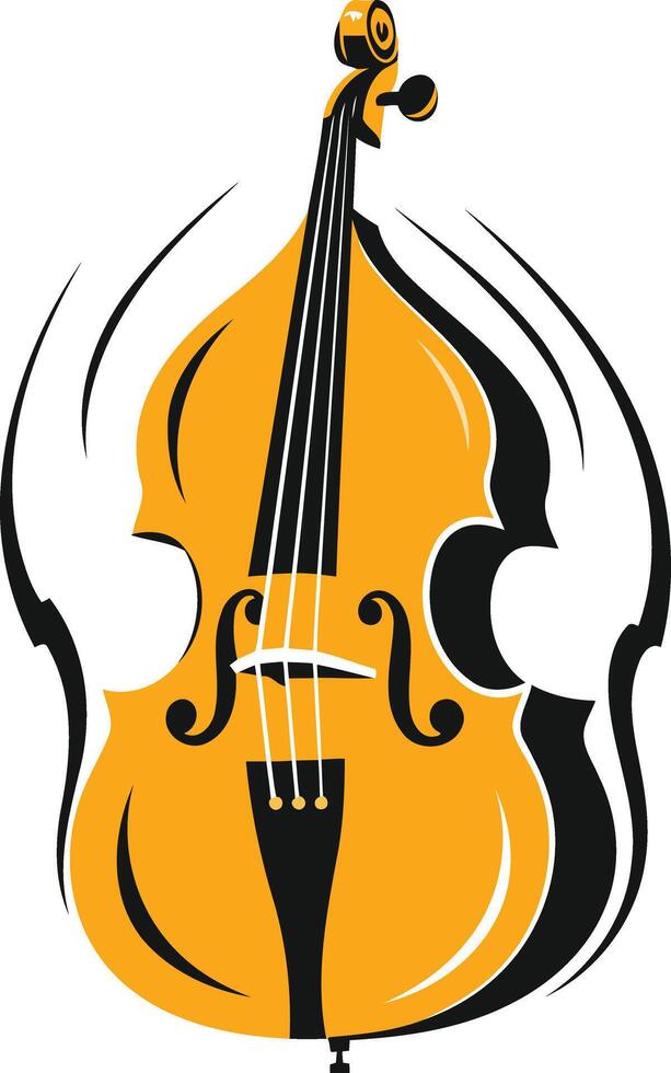 A simple yet elegant illustration of a double bass, perfect for music-related branding, design projects, or website banners vector
