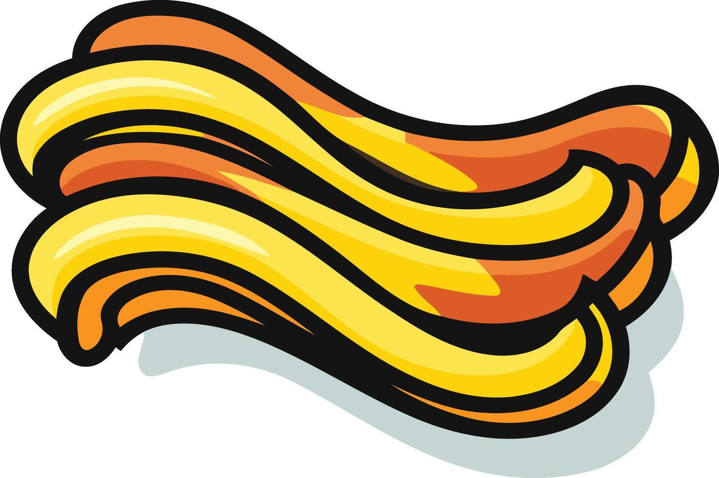 Cartoon Illustration of a Pile of Curly Fries vector