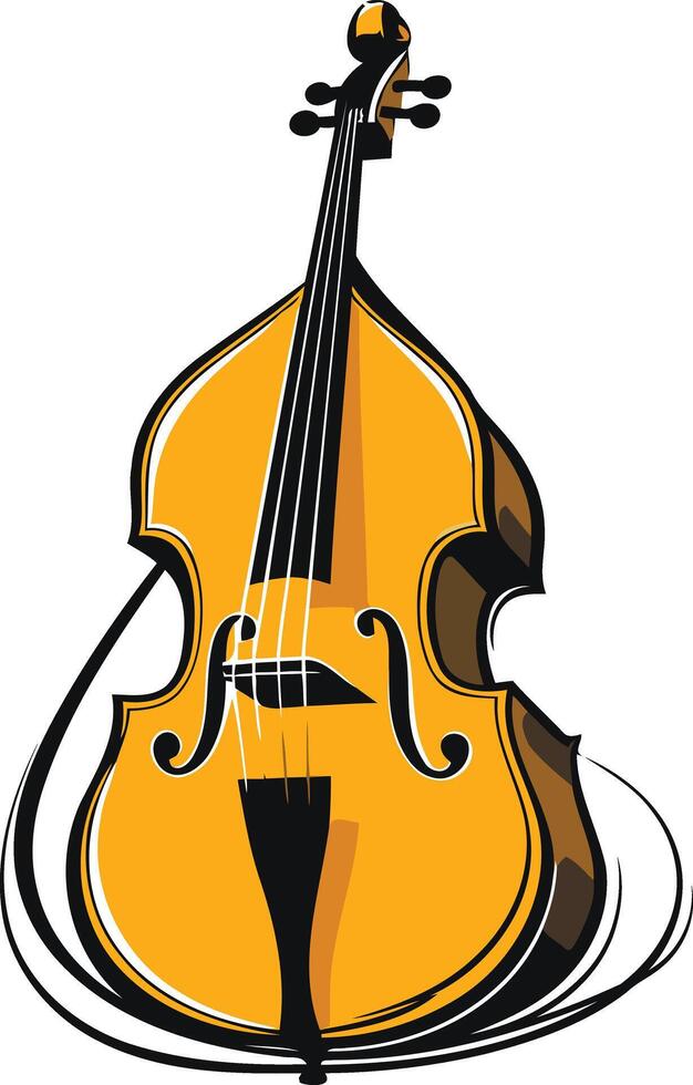 A bold illustration of a double bass, perfect for adding a touch of musicality to your designs vector