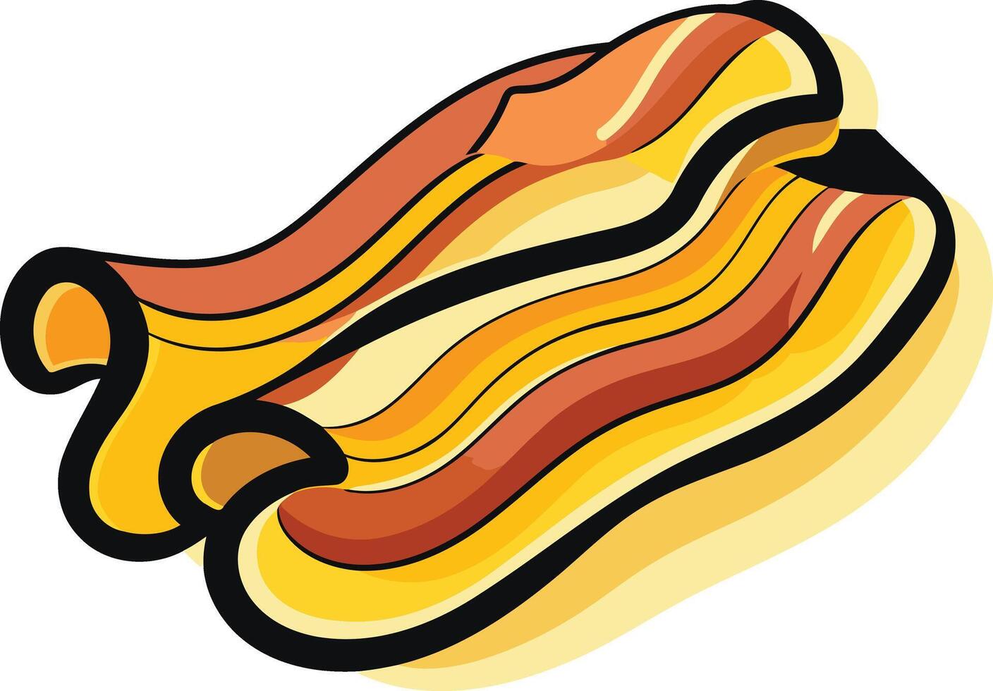 Cartoon Illustration of Crisp Bacon vector