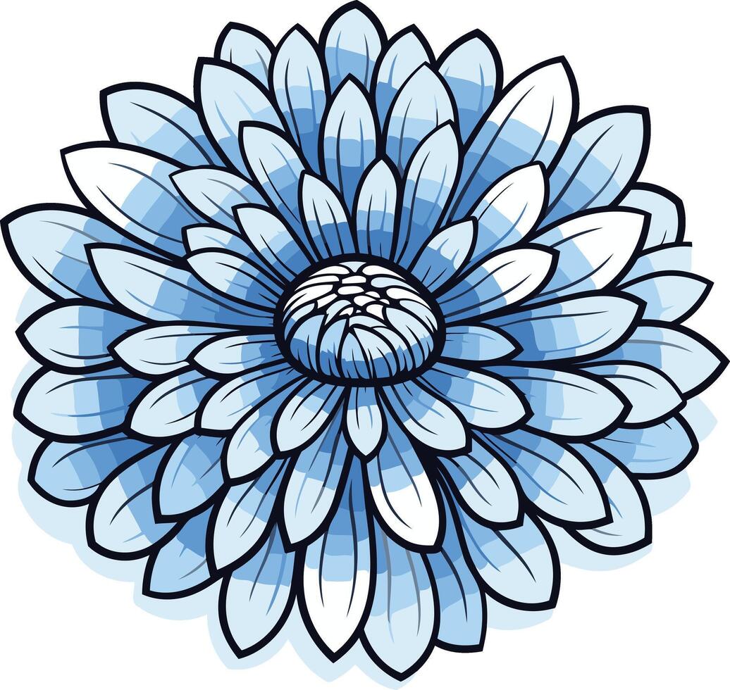 Elegant blue floral illustration, perfect for adding a touch of nature to your designs vector