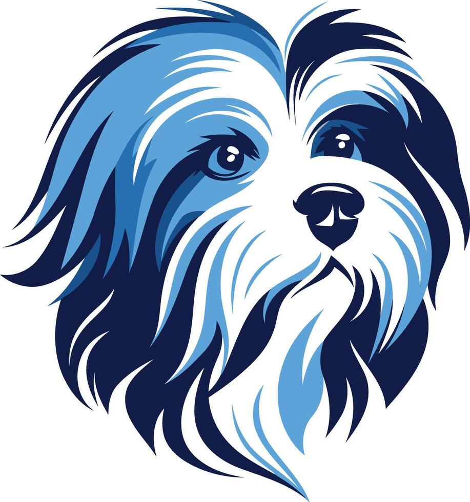 Blue and White Dog Portrait vector