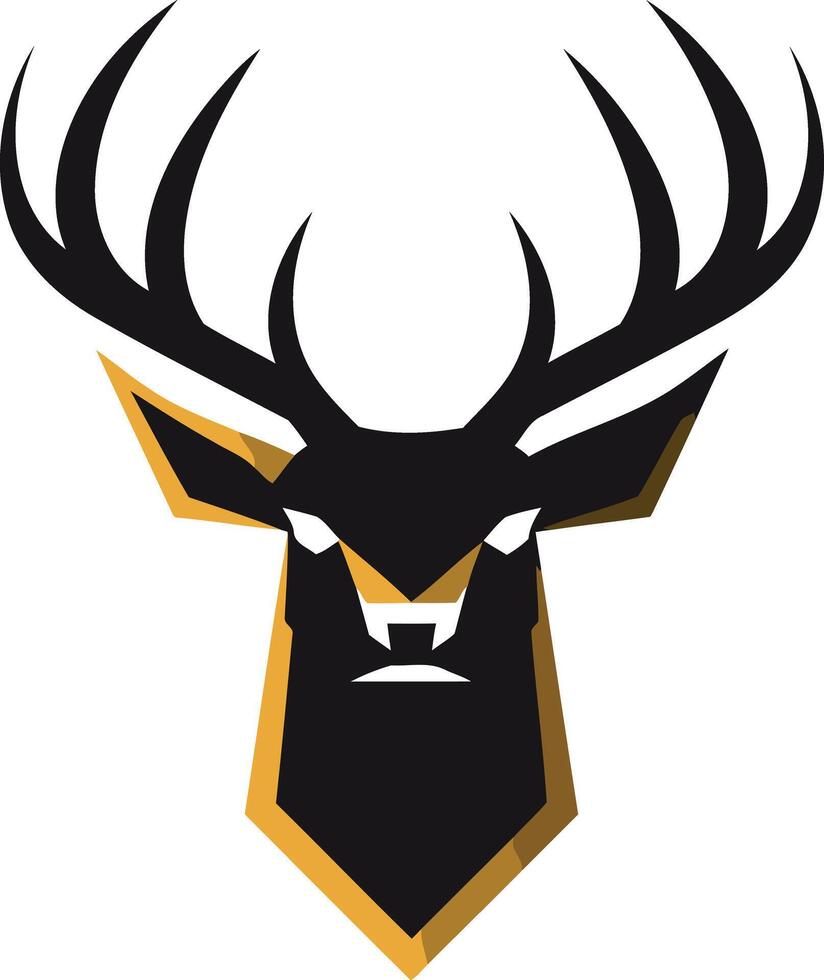Bold and powerful, this black and gold deer logo is perfect for a sports team, hunting club, or any brand that needs a strong and confident identity vector