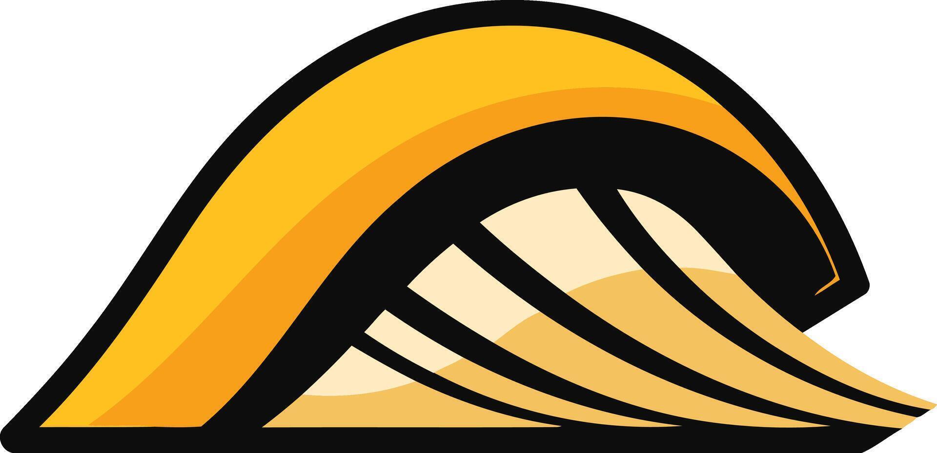 Stylized Wave Design in Yellow and Black vector