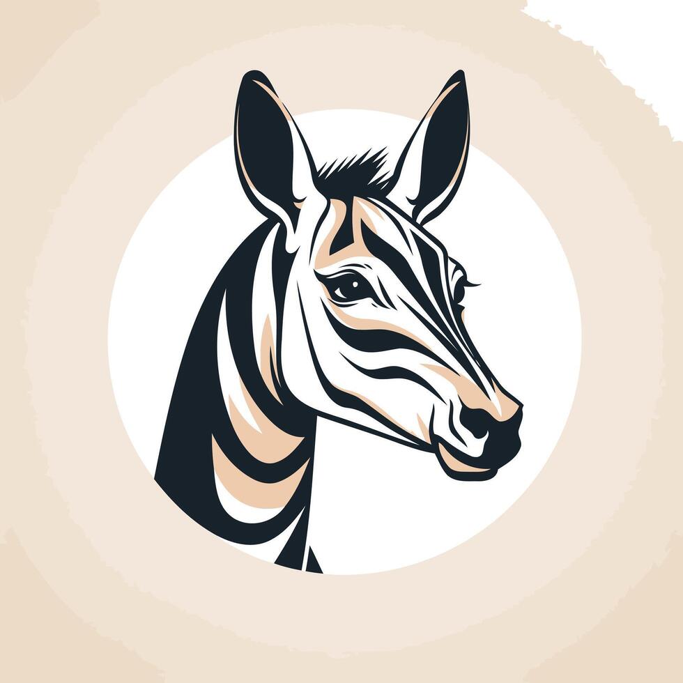 A striking illustration of a zebra's head, perfect for branding or design projects with a wild, elegant touch vector