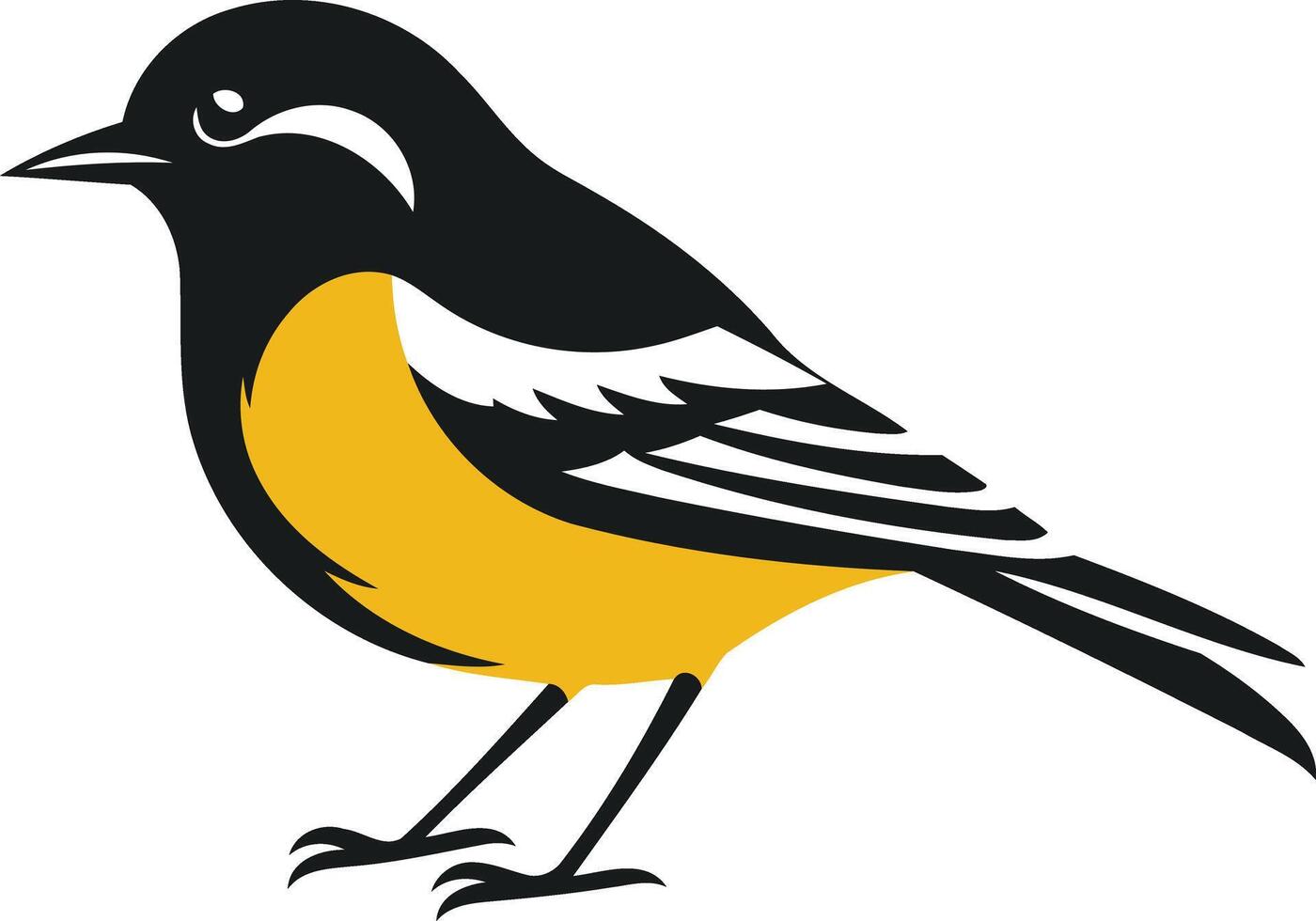 A simple, bold illustration of a yellow-breasted bird, perfect for logos, branding, and nature-themed designs vector