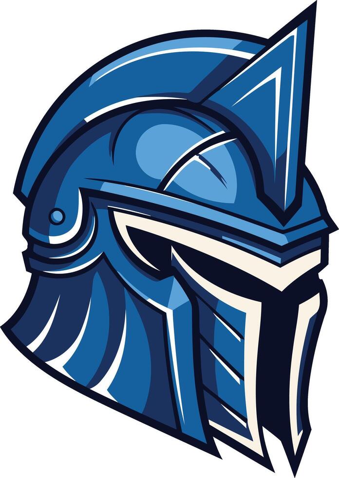 A striking blue knight helmet logo, perfect for a gaming clan, sports team, or brand seeking a powerful and bold image vector