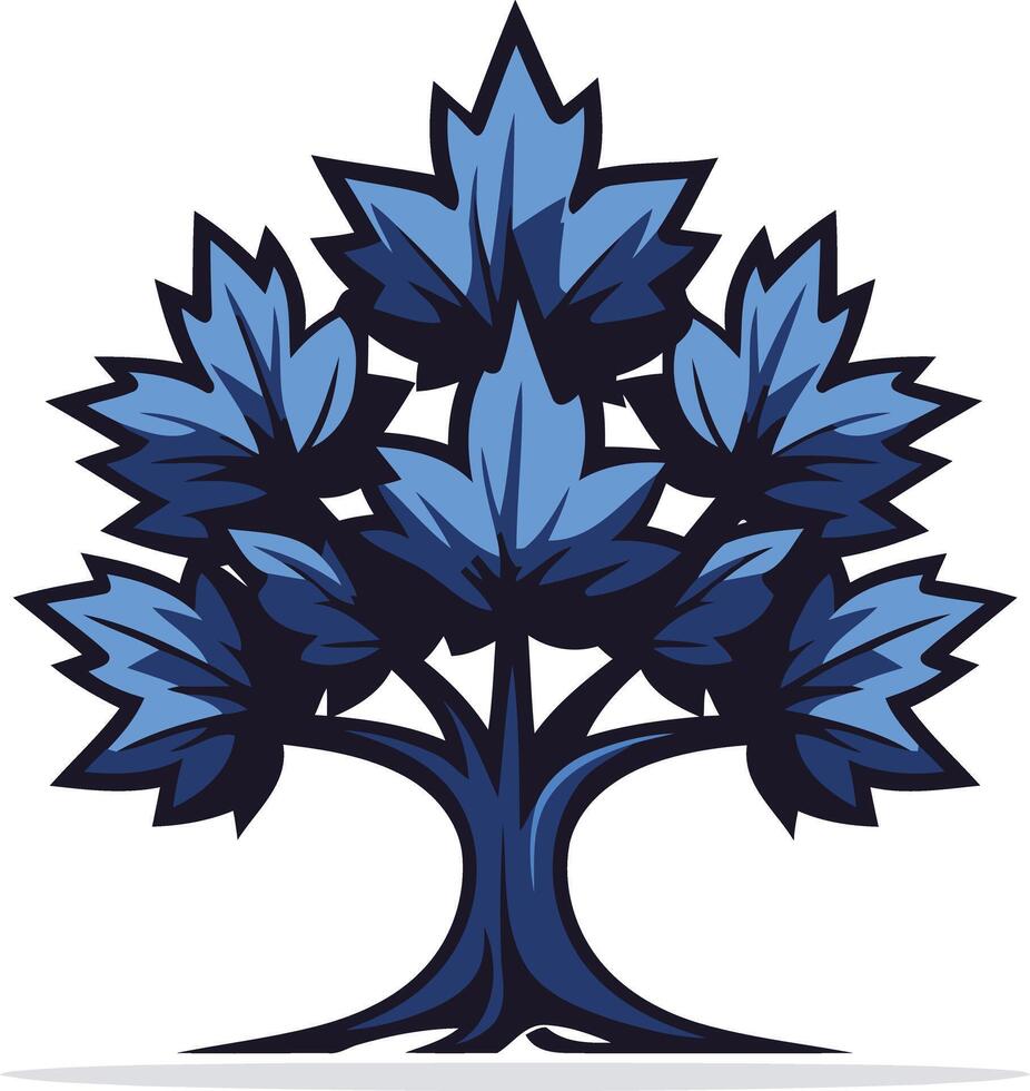 Blue Tree Illustration with Simple Design vector