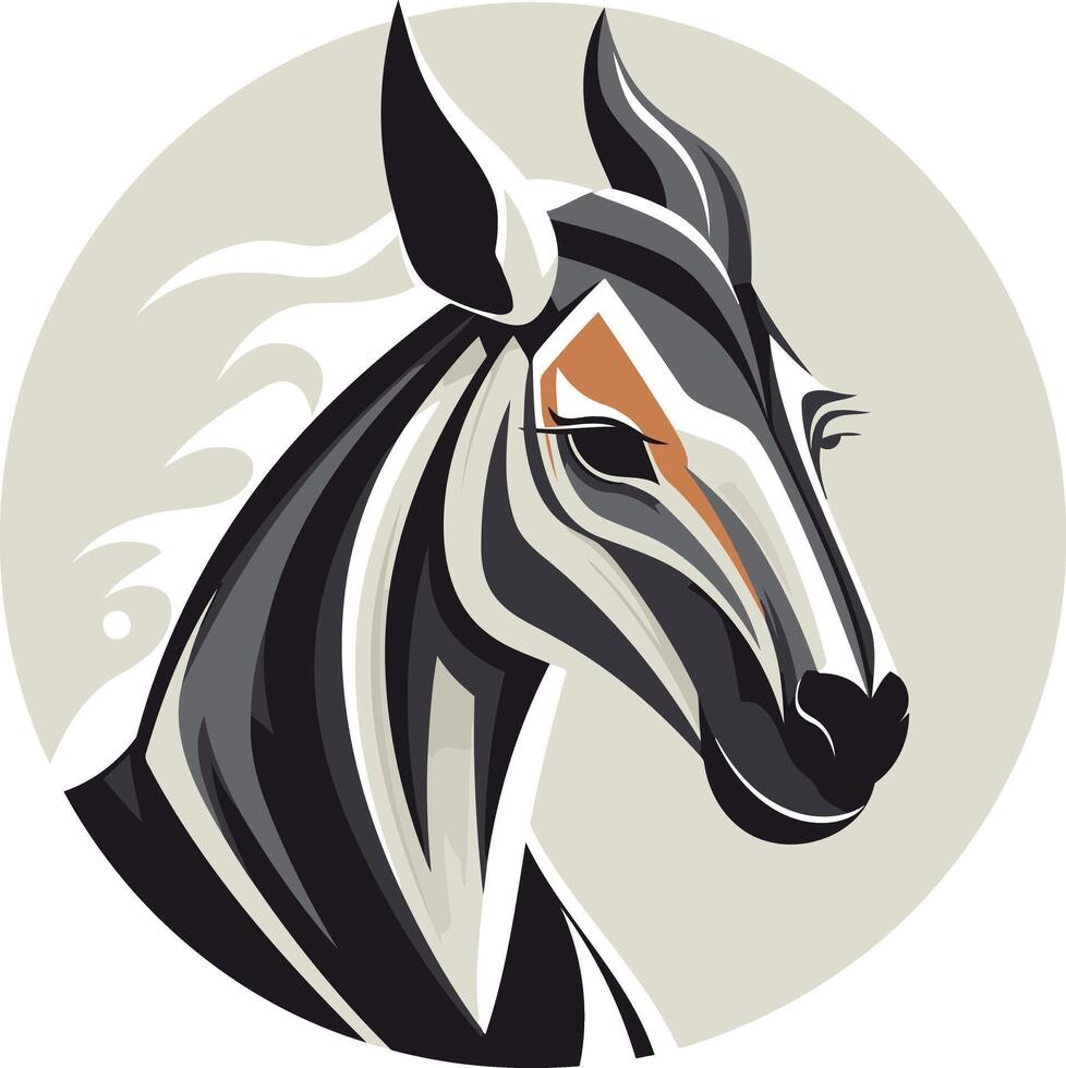 Zebra Head Portrait with Abstract Design vector