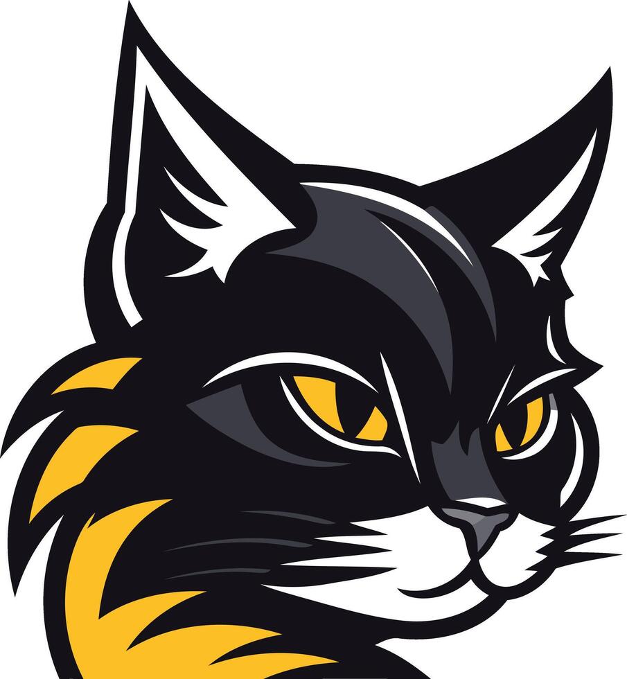 Bold and fierce, this black cat mascot logo is perfect for a sports team, brand or business needing a powerful and playful identity vector