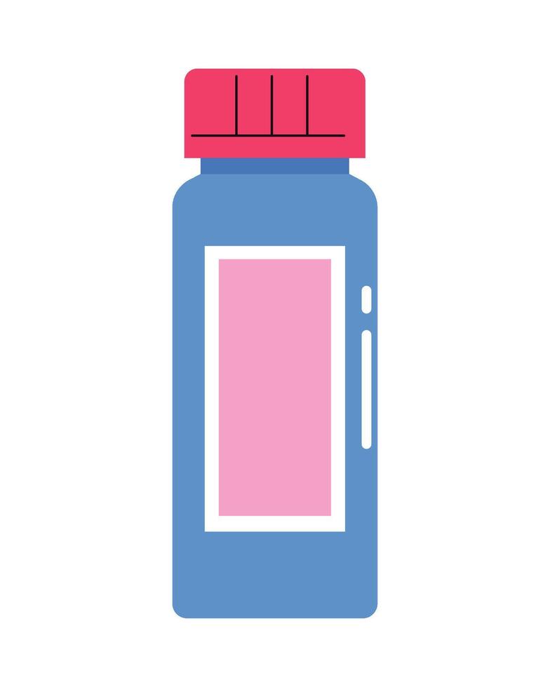 A bottle of medicine with a pink cap vector