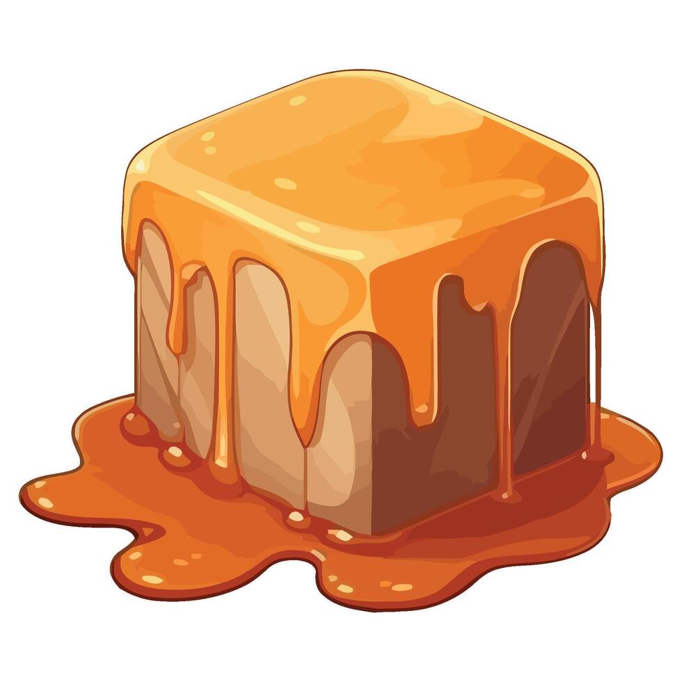 illustration of a cube of caramel vector
