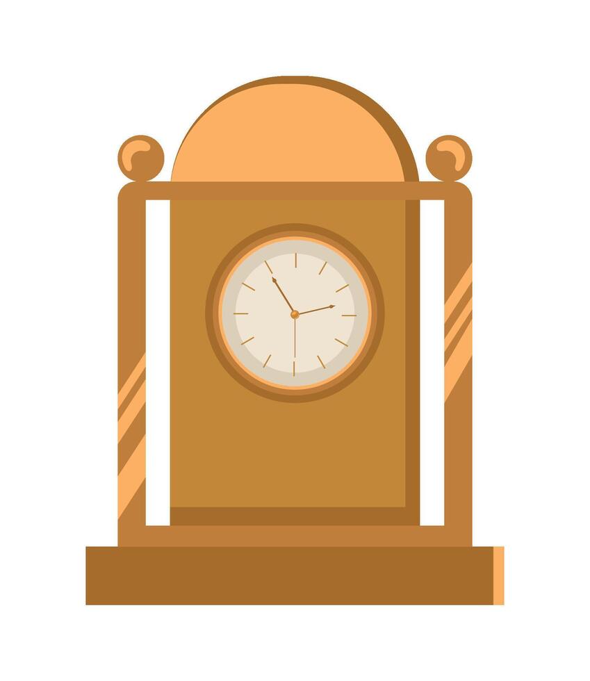 An old clock on a stand with a white background vector