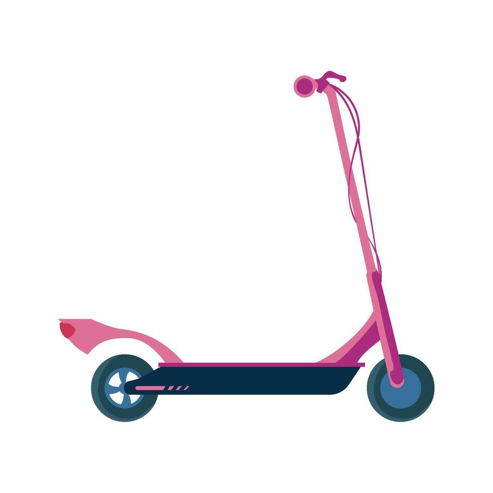 A pink scooter on a white background vector