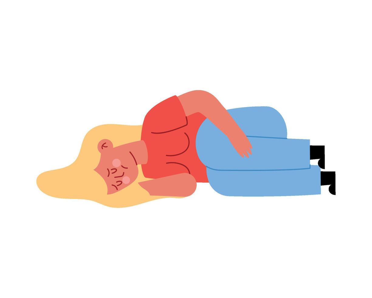 A cartoon woman laying on her stomach vector