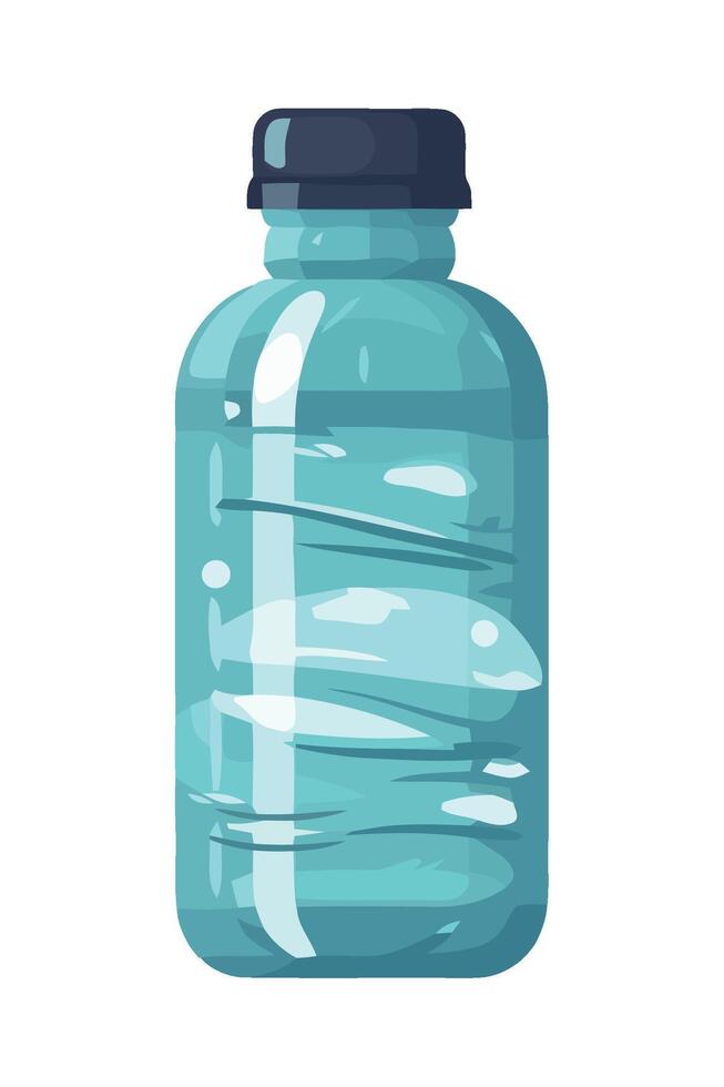 A blue plastic bottle with water inside vector