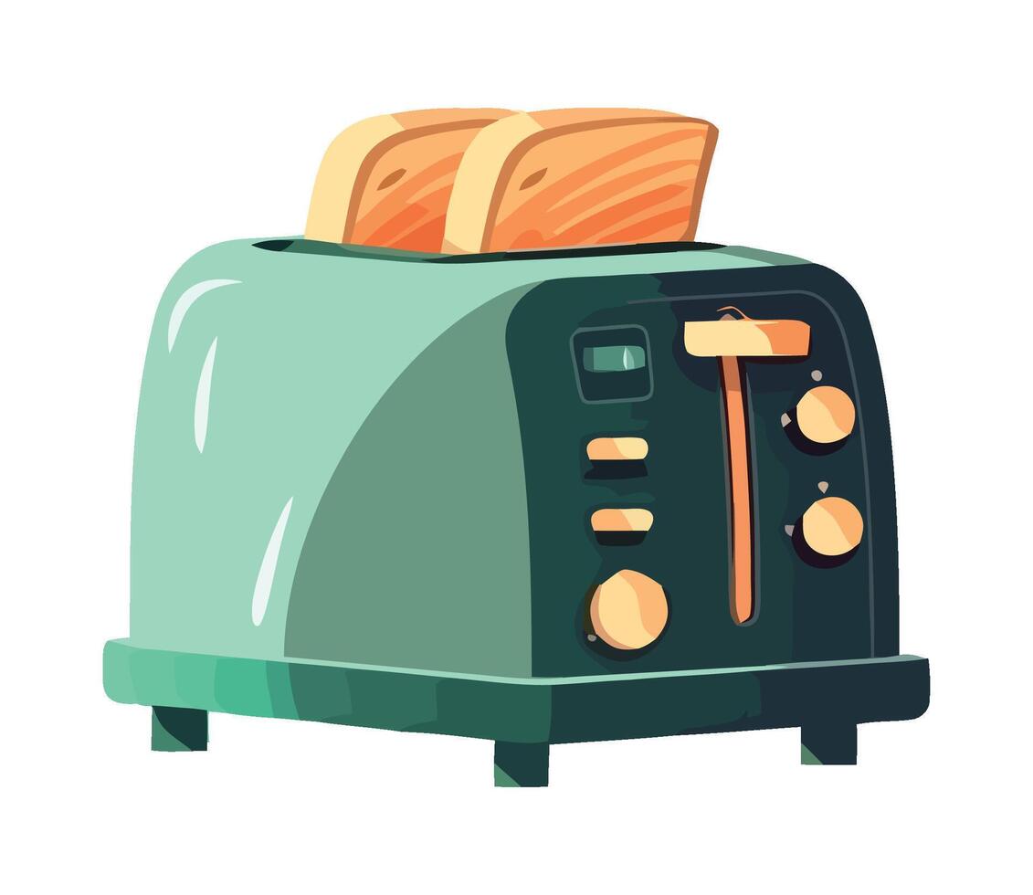 Toaster with two slices of bread illustration vector
