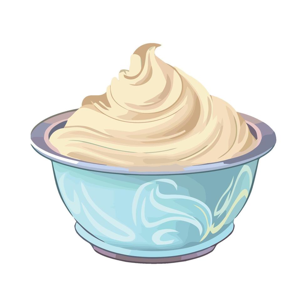 Ice cream in a bowl illustration vector