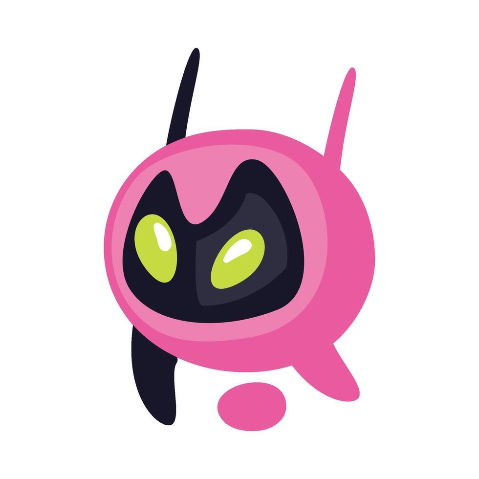 A pink alien with green eyes vector