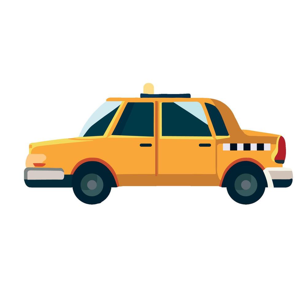 A yellow taxi cab on a white background vector