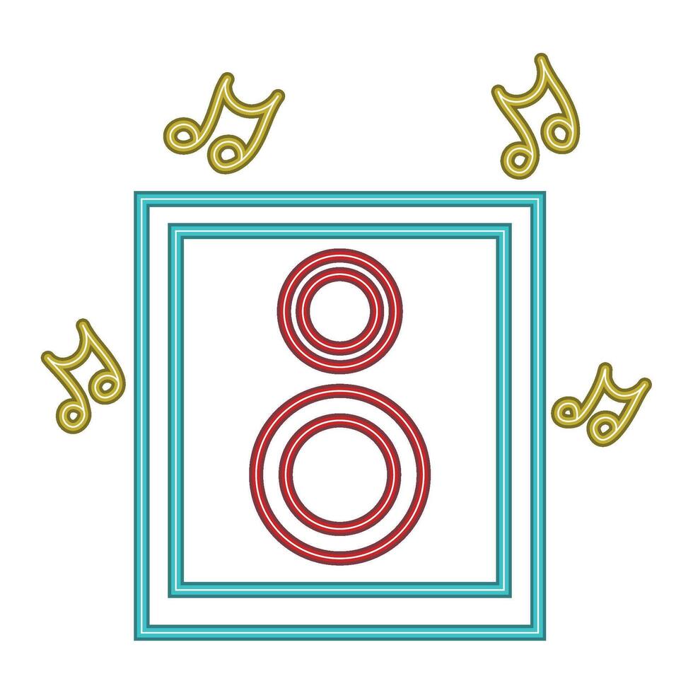 A musical note and a circle with a number eight vector