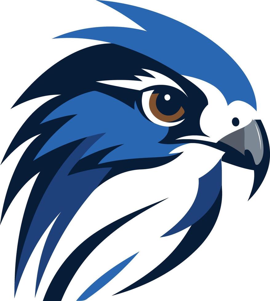 Bold and stylized falcon head logo design vector