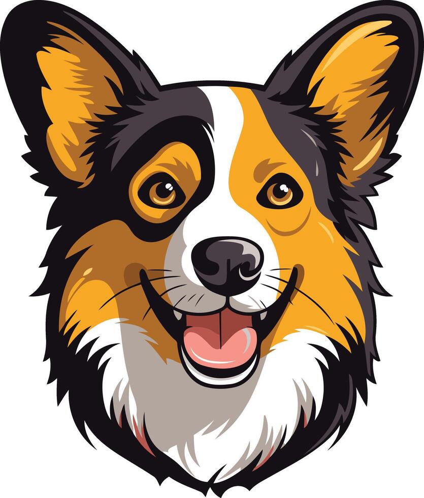Adorable cartoon illustration of a smiling corgi, perfect for pet-related projects, social media, or branding vector