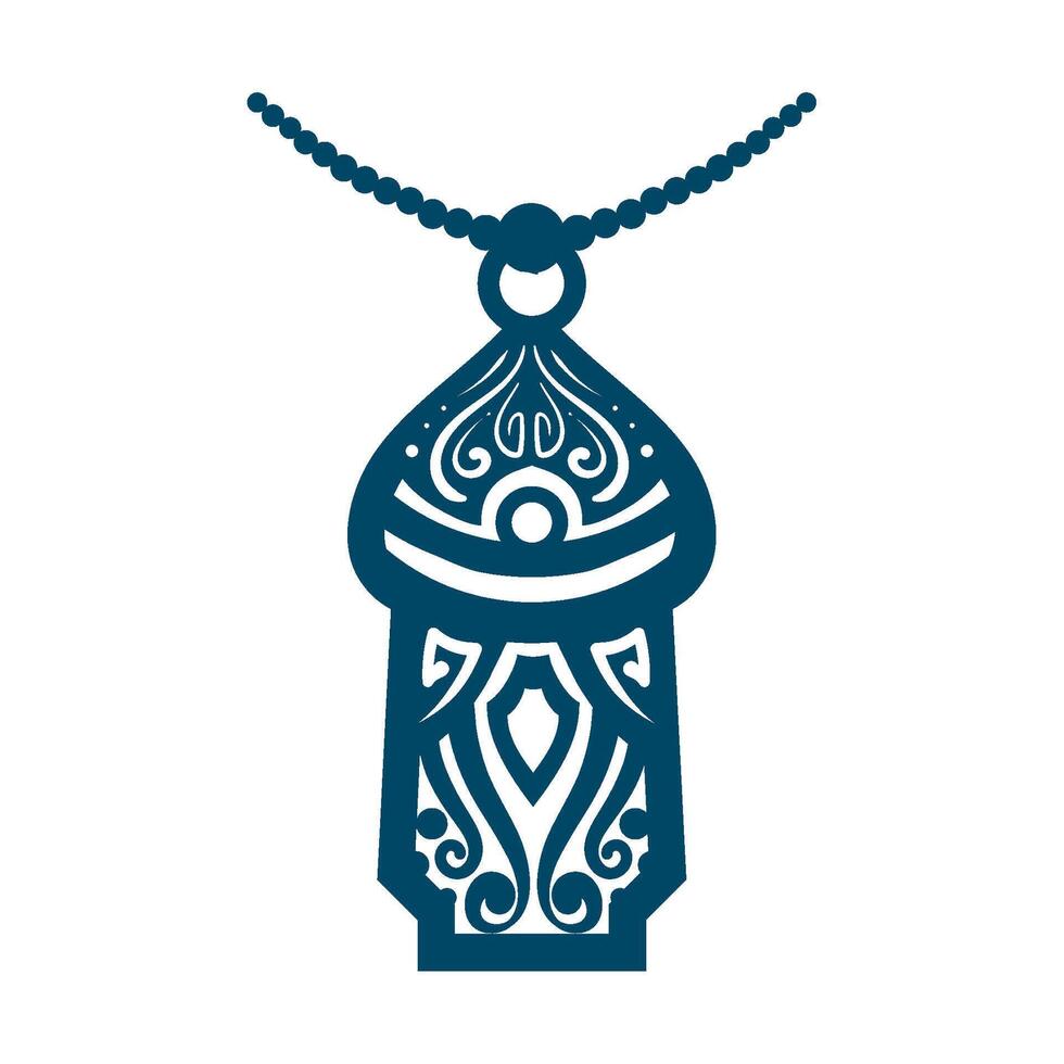 A blue pendant with an ornate design vector